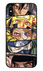 Naruto Character iPhone XS Glass Case Back Cover by Casekaro
