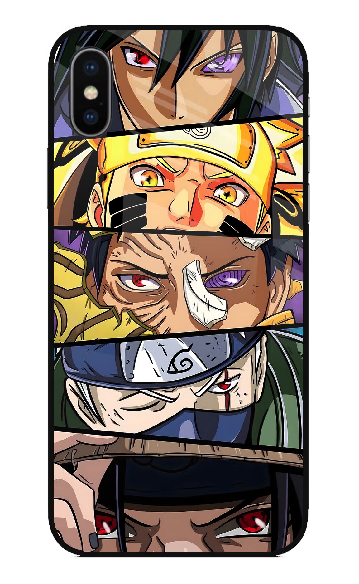Naruto Character iPhone XS Glass Case Back Cover by Casekaro