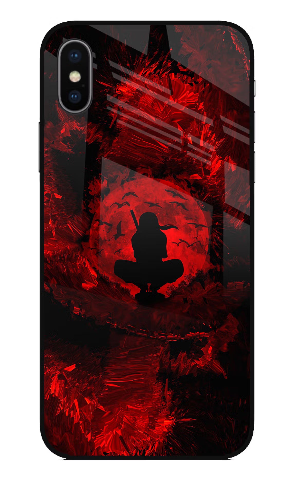 Itachi Uchiha iPhone XS Glass Case Back Cover by Casekaro