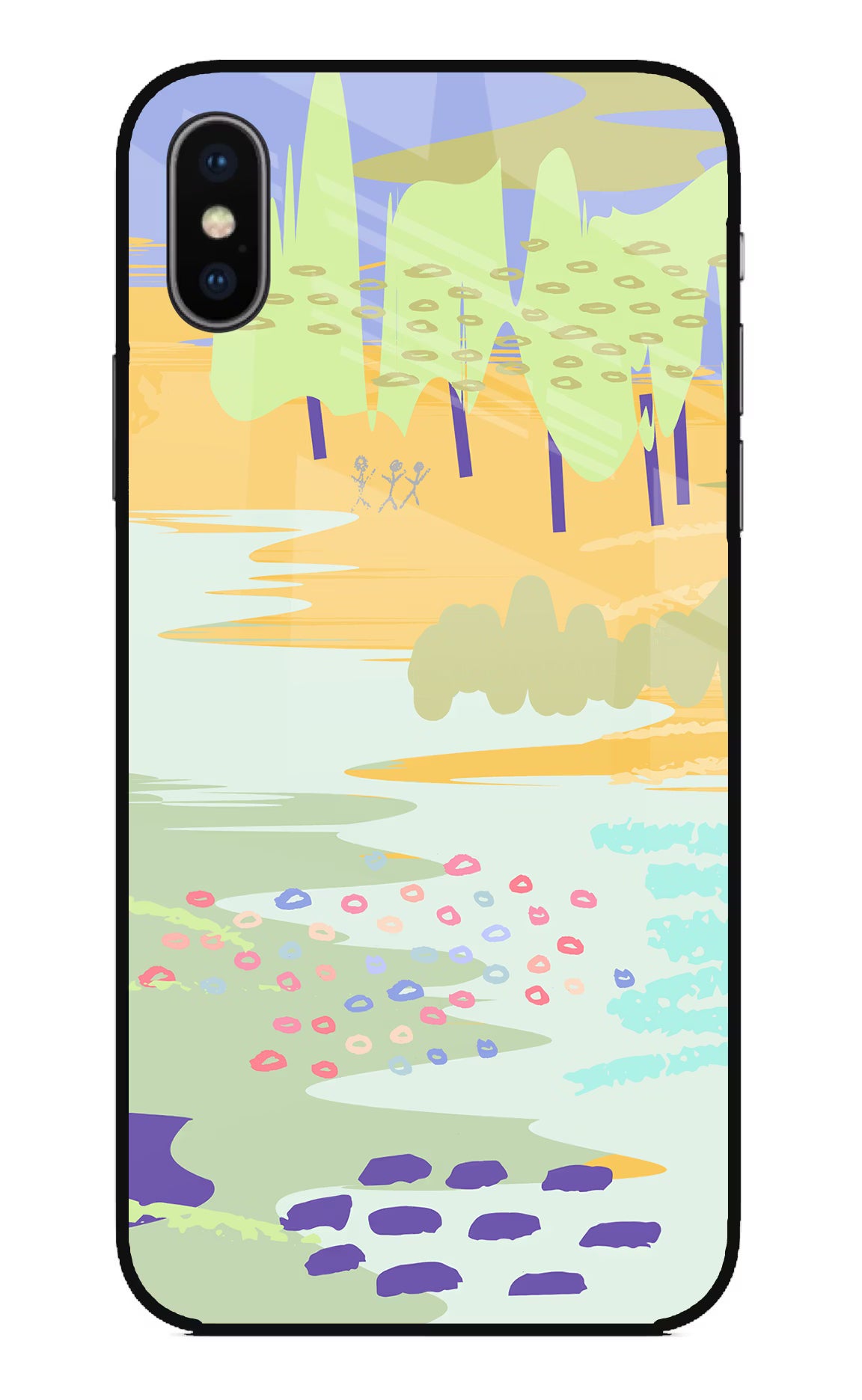 Scenery iPhone XS Glass Case Back Cover by Casekaro