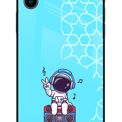 Cute Astronaut Chilling iPhone XS Glass Case