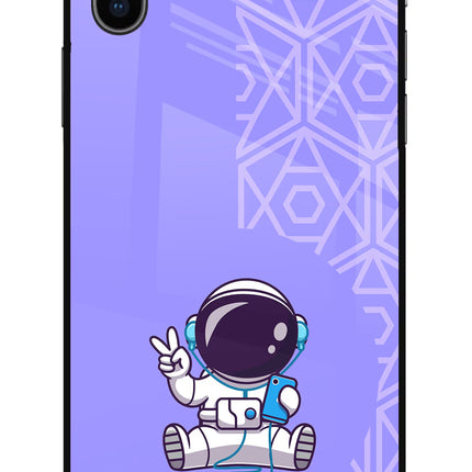 Cute Astronaut Chilling iPhone XS Glass Case