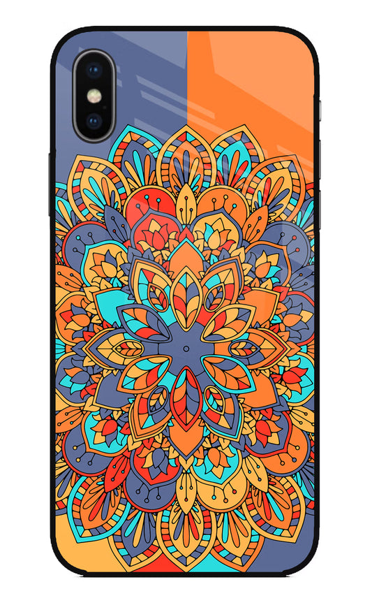 Color Mandala iPhone XS Glass Case
