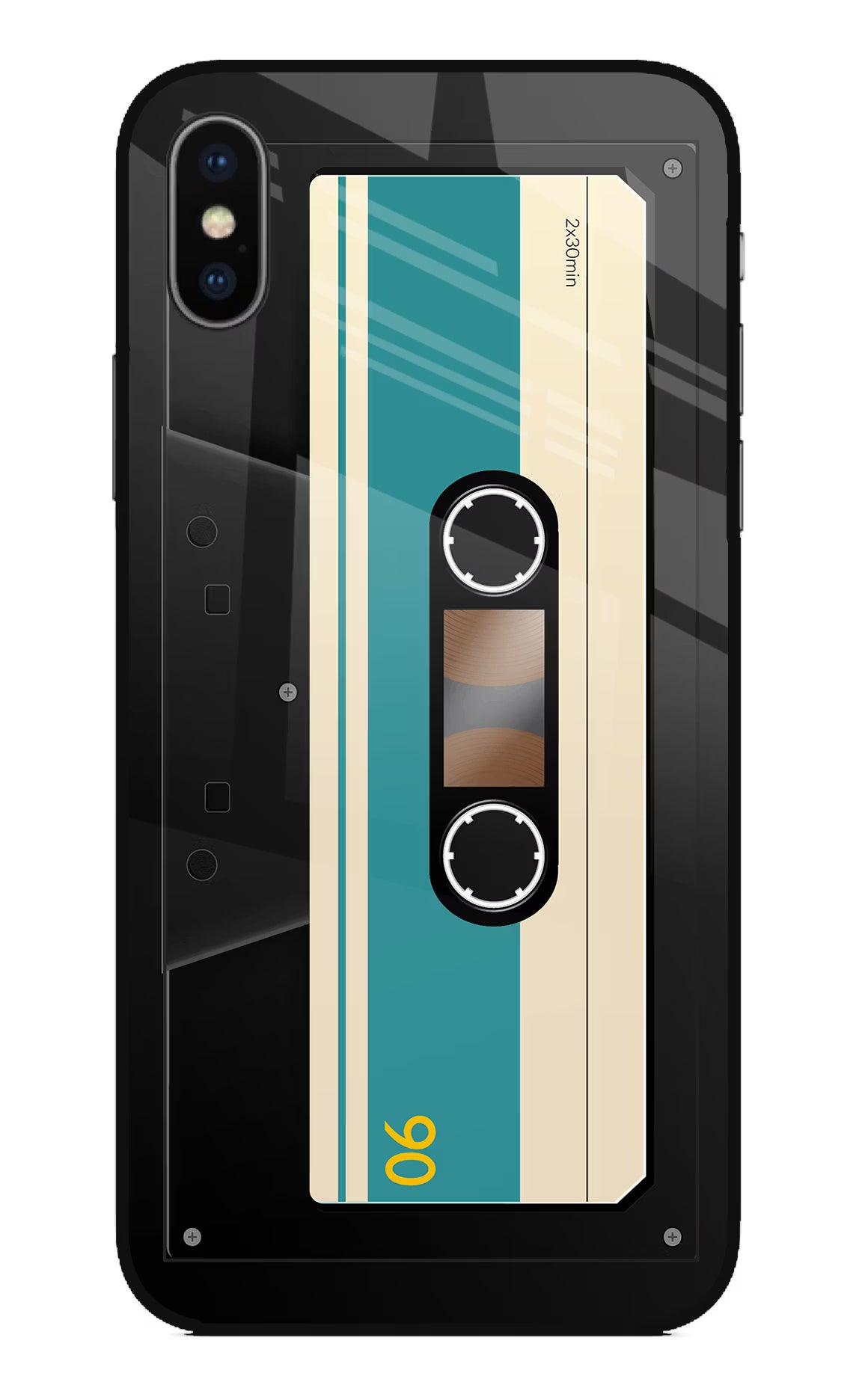 Cassette iPhone XS Glass Case Back Cover by Casekaro