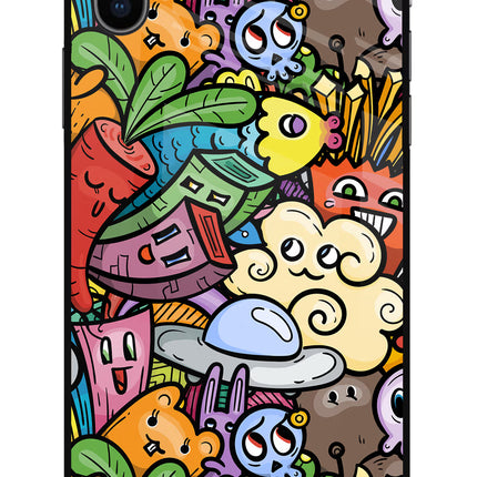 Veggie Doodle iPhone XS Glass Case