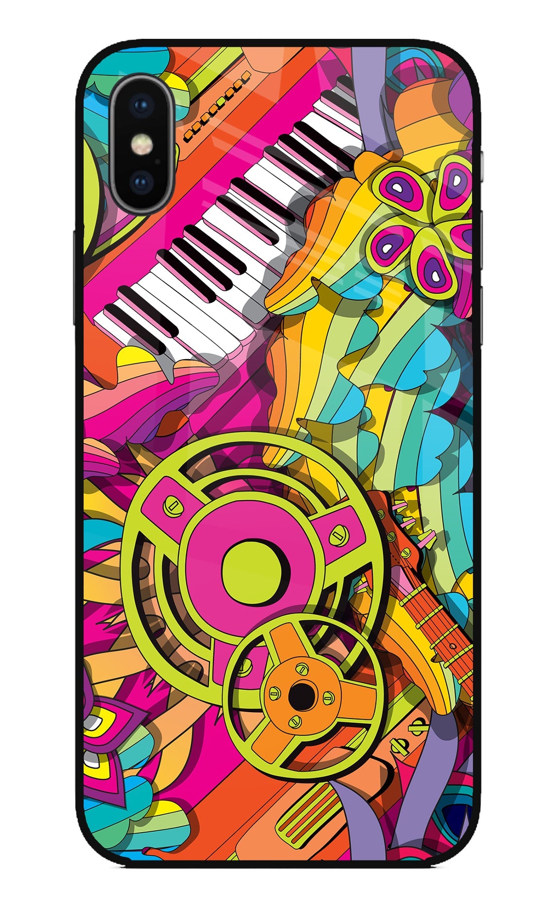 Music Doodle iPhone XS Glass Case