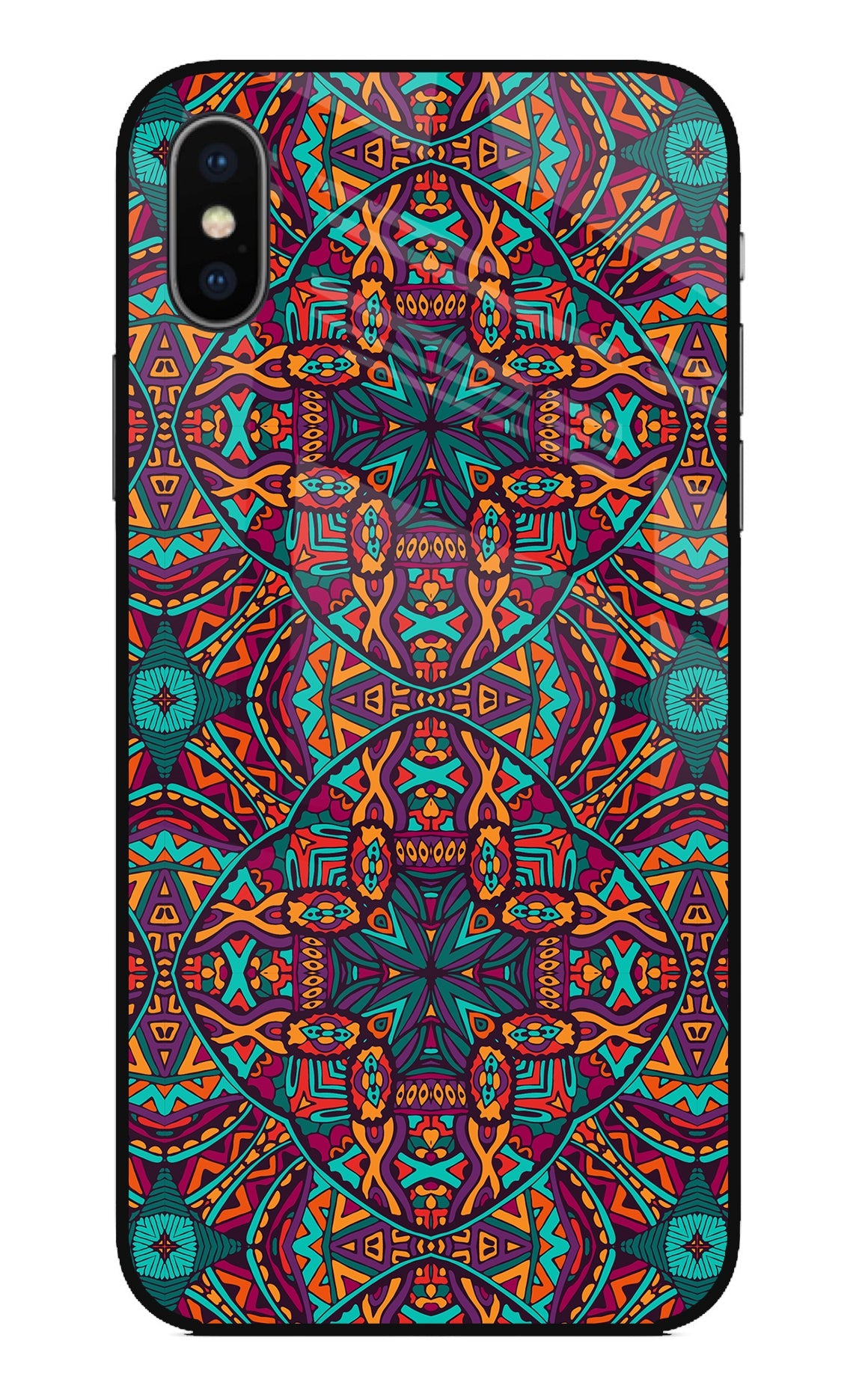 Colour Mandala iPhone XS Glass Case