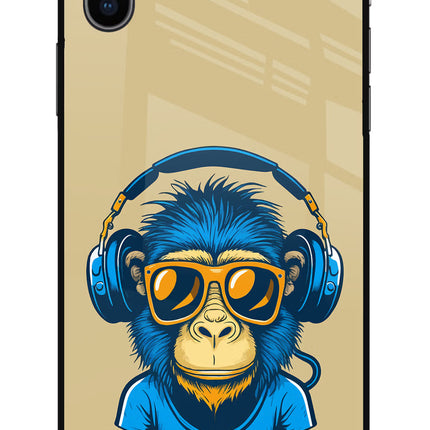 Monkey Headphone iPhone XS Glass Case