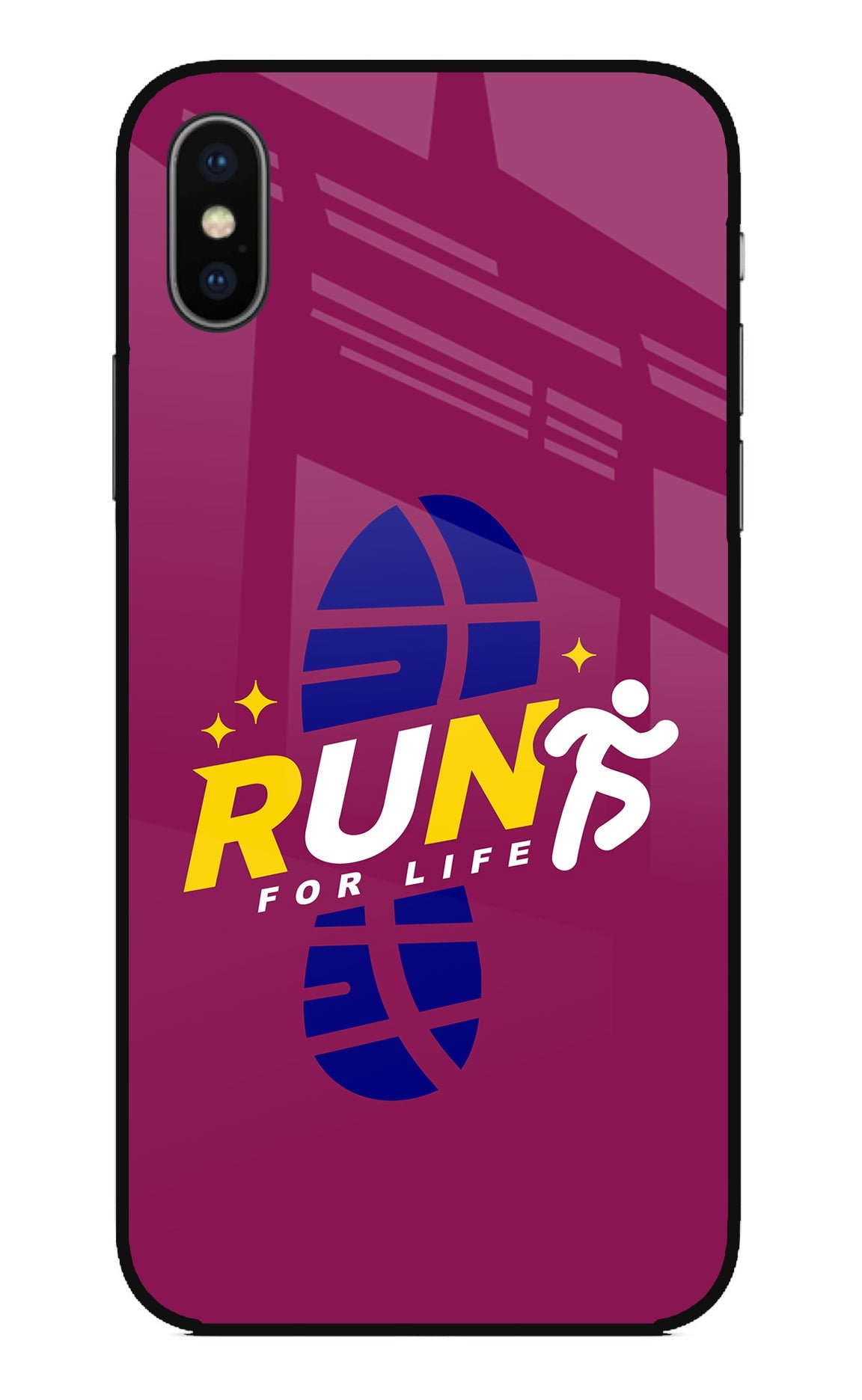 Run for Life iPhone XS Glass Case