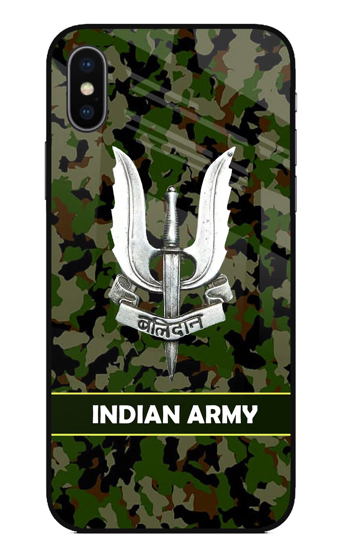 Balidan Indian Logo iPhone XS Glass Case Back Cover by Casekaro