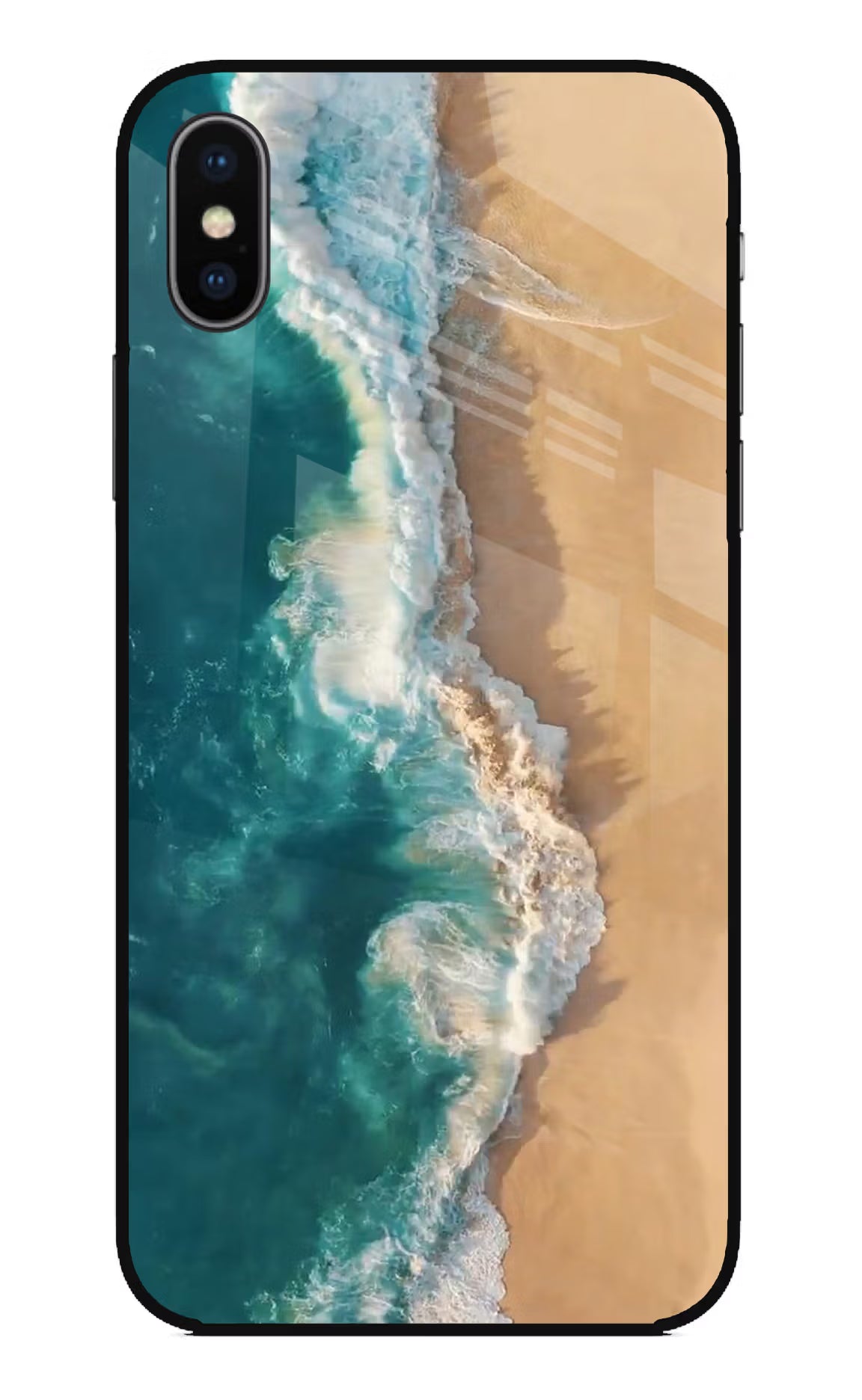 Ocean Beach iPhone XS Glass Case Back Cover by Casekaro