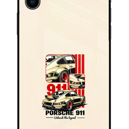 Classic Porsche 911 iPhone XS Glass Case Back Cover by Casekaro