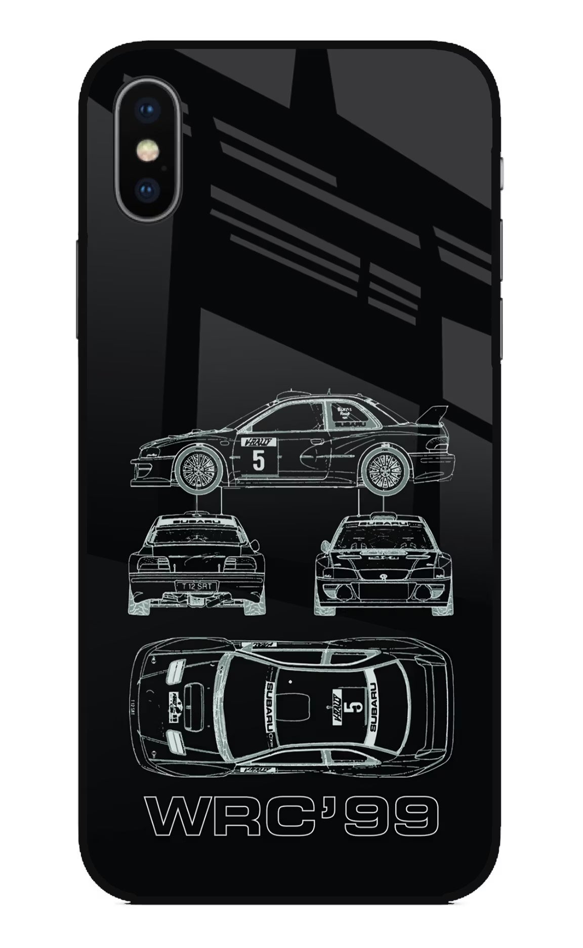 WRC'99 iPhone XS Glass Case Back Cover by Casekaro