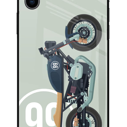 Classic Cafe Racer 99 iPhone XS Glass Case Back Cover by Casekaro