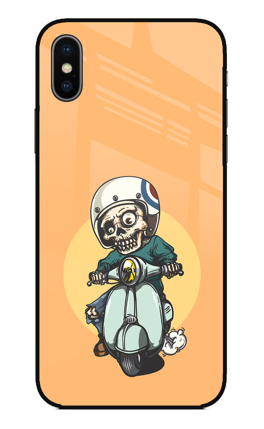 Undead Biker iPhone XS Back Cover, Glass case
