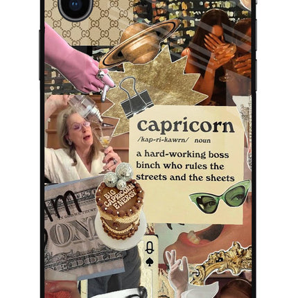 Capricorn Zodiac iPhone XS Glass Case