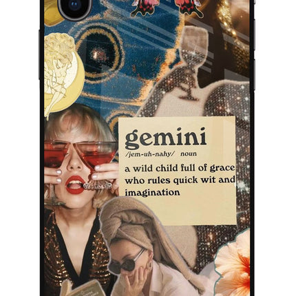 Gemini Zodiac iPhone XS Glass Case