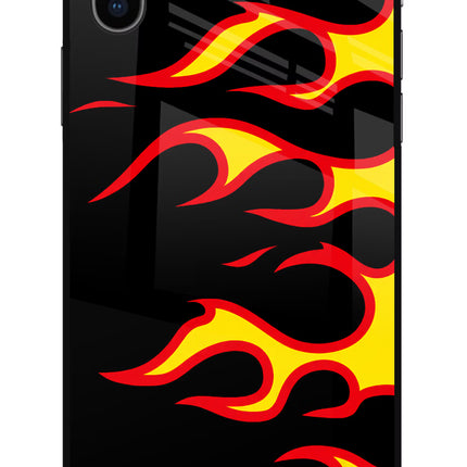 Side Sweep Flames iPhone XS Glass Case