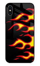 Side Sweep Flames iPhone XS Glass Case