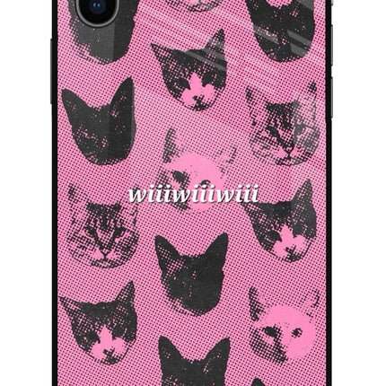 Pink Cats iPhone XS Glass Case