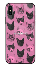 Pink Cats iPhone XS Glass Case