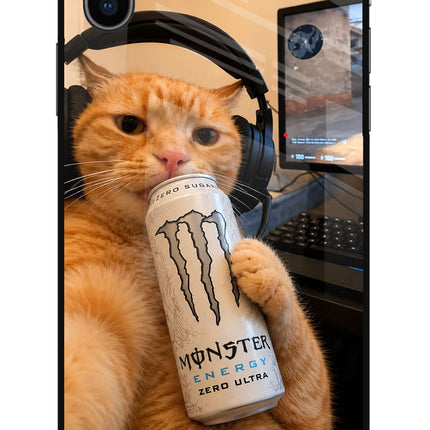 Gamer Cat Energy iPhone XS Glass Case