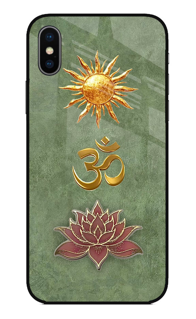 Om & Lotus iPhone XS Glass Case