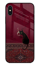 Midnight Cat iPhone XS Glass Case