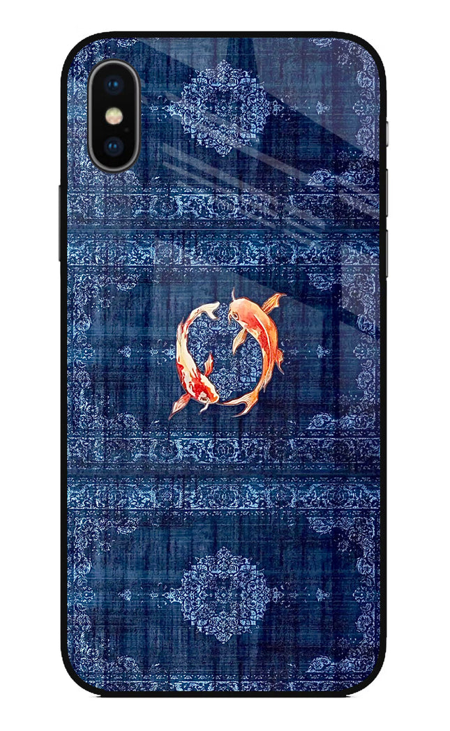 Koi Blue iPhone XS Glass Case