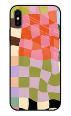 Wavy Grid iPhone XS Glass Case