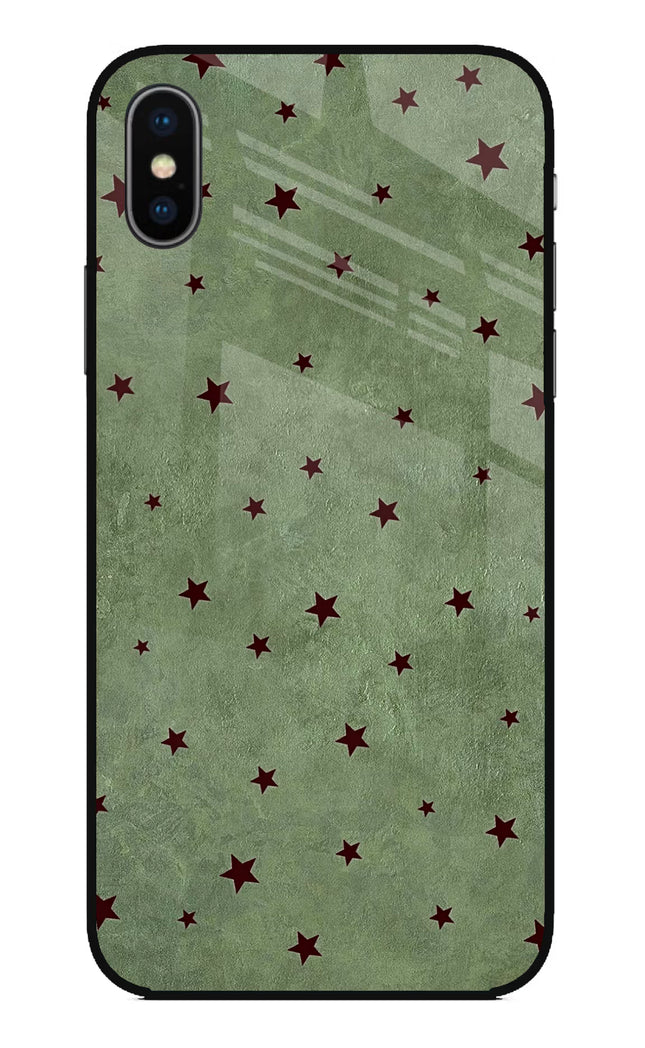 Green Stars iPhone XS Glass Case