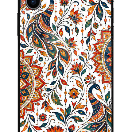 White Mayura iPhone XS Glass Case