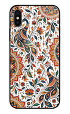 White Mayura iPhone XS Glass Case