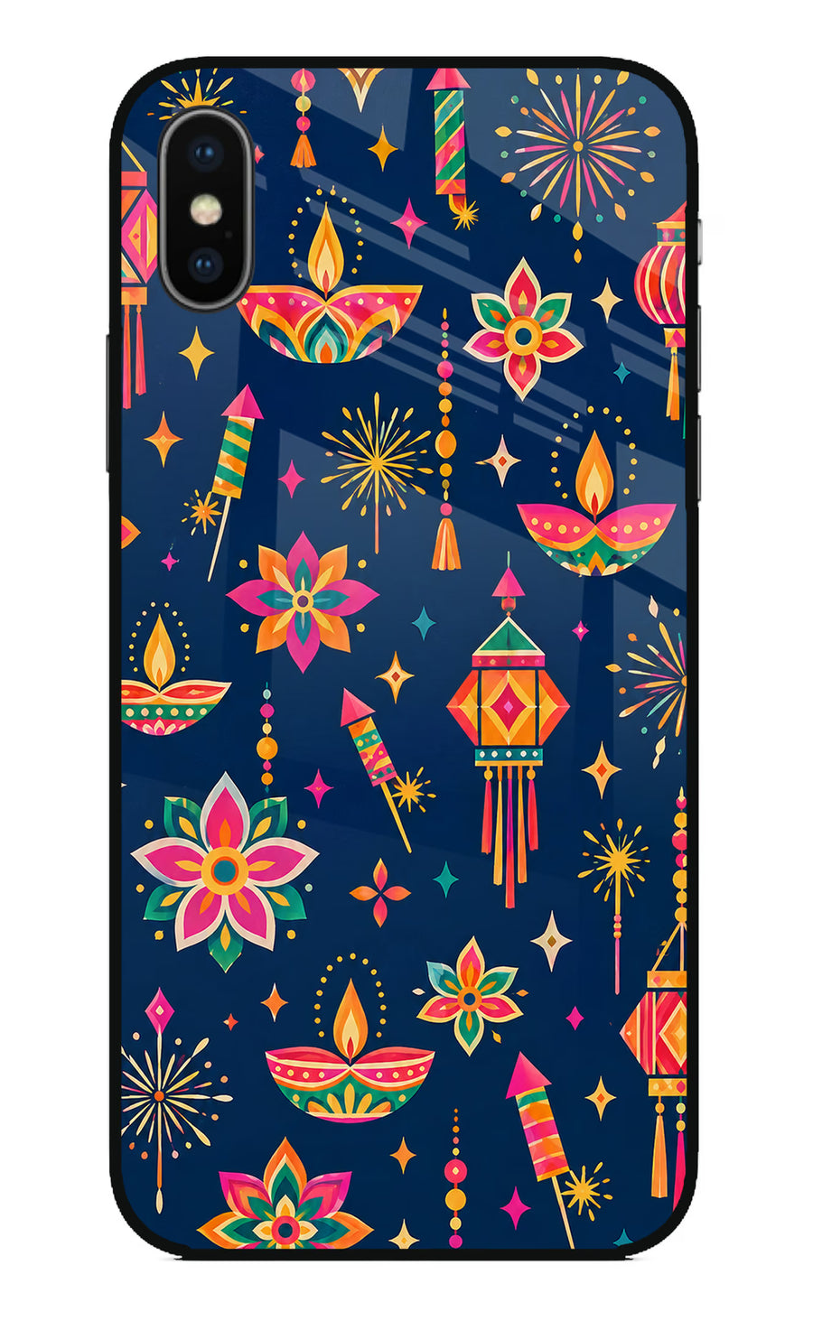 Festive Pop iPhone XS Back Cover, Glass case