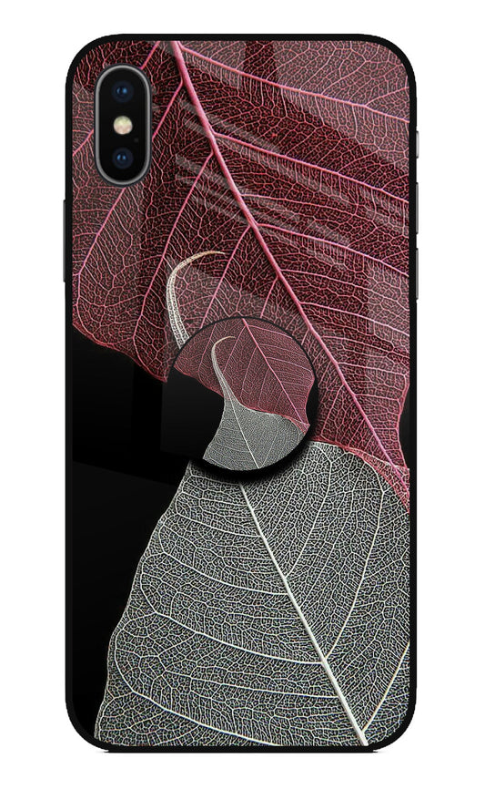 Leaf Pattern iPhone XS Glass Case