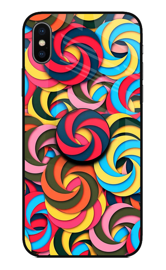 Spiral Pattern iPhone XS Glass Case