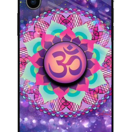 Om Purple iPhone XS Glass Case