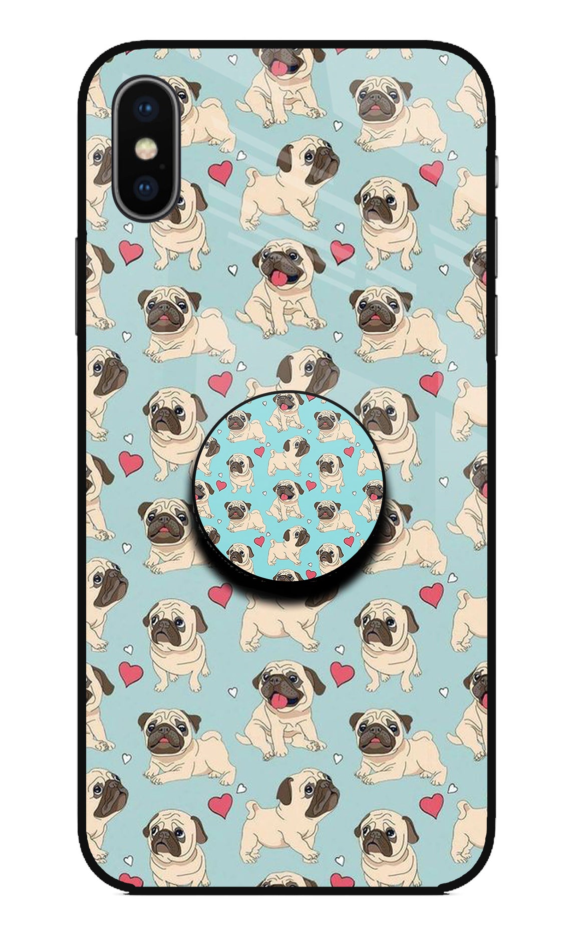 Pug Dog iPhone XS Glass Case