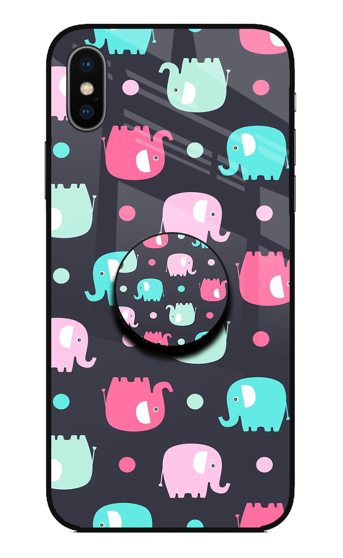 Baby Elephants iPhone XS Glass Case