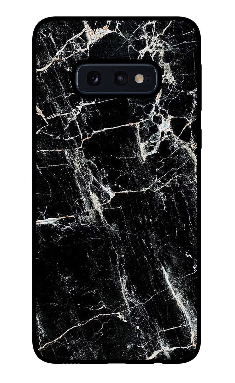 Black Marble Texture Samsung S10E Back Cover, Glass case