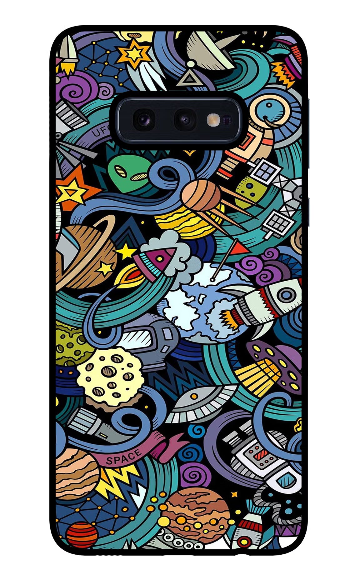 Space Abstract Samsung S10E Glass Case Back Cover by Casekaro