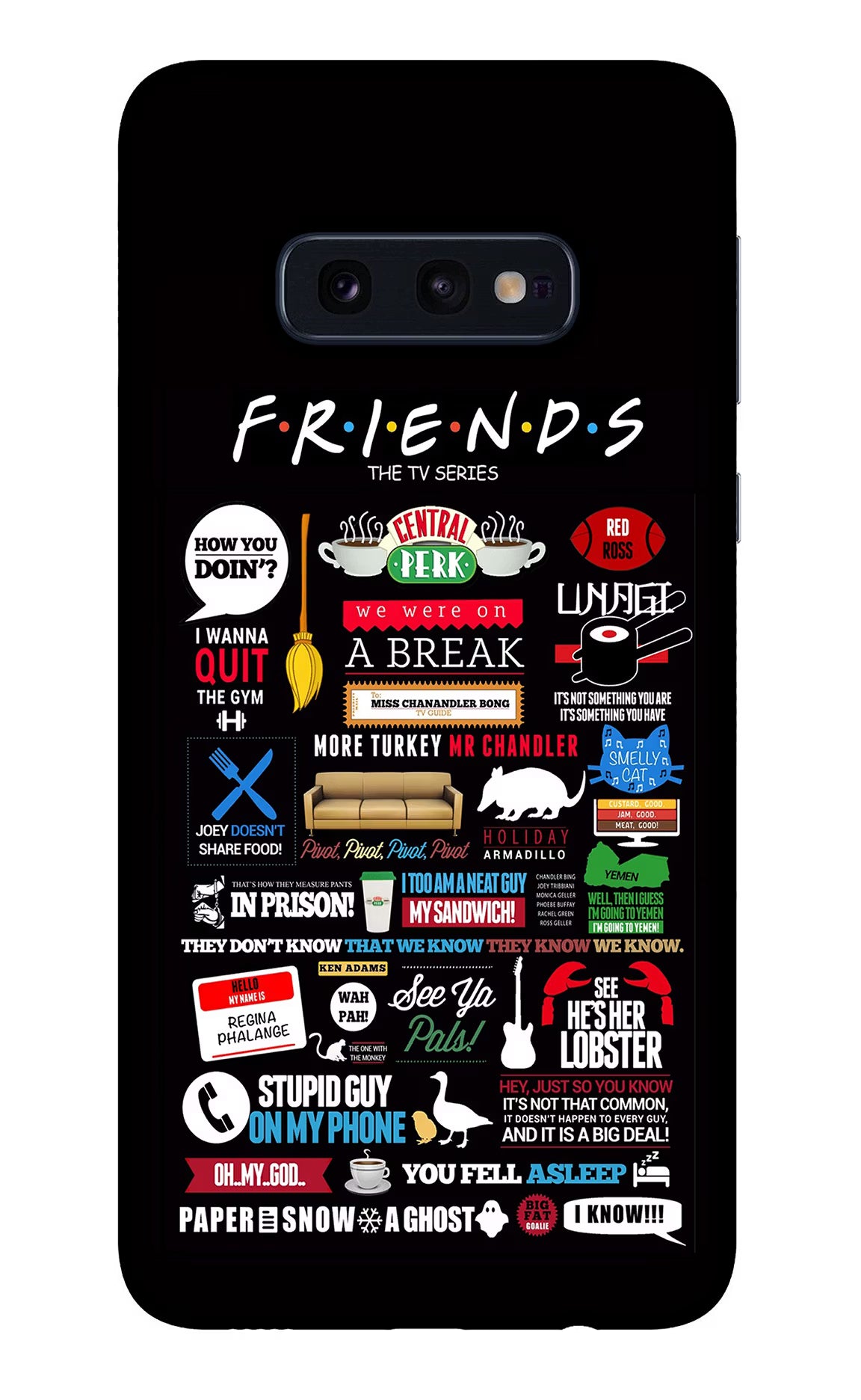 FRIENDS Samsung S10E Glass Case Back Cover by Casekaro