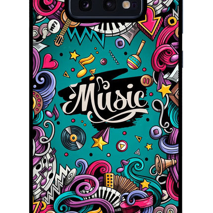 Music Graffiti Samsung S10E Glass Case Back Cover by Casekaro