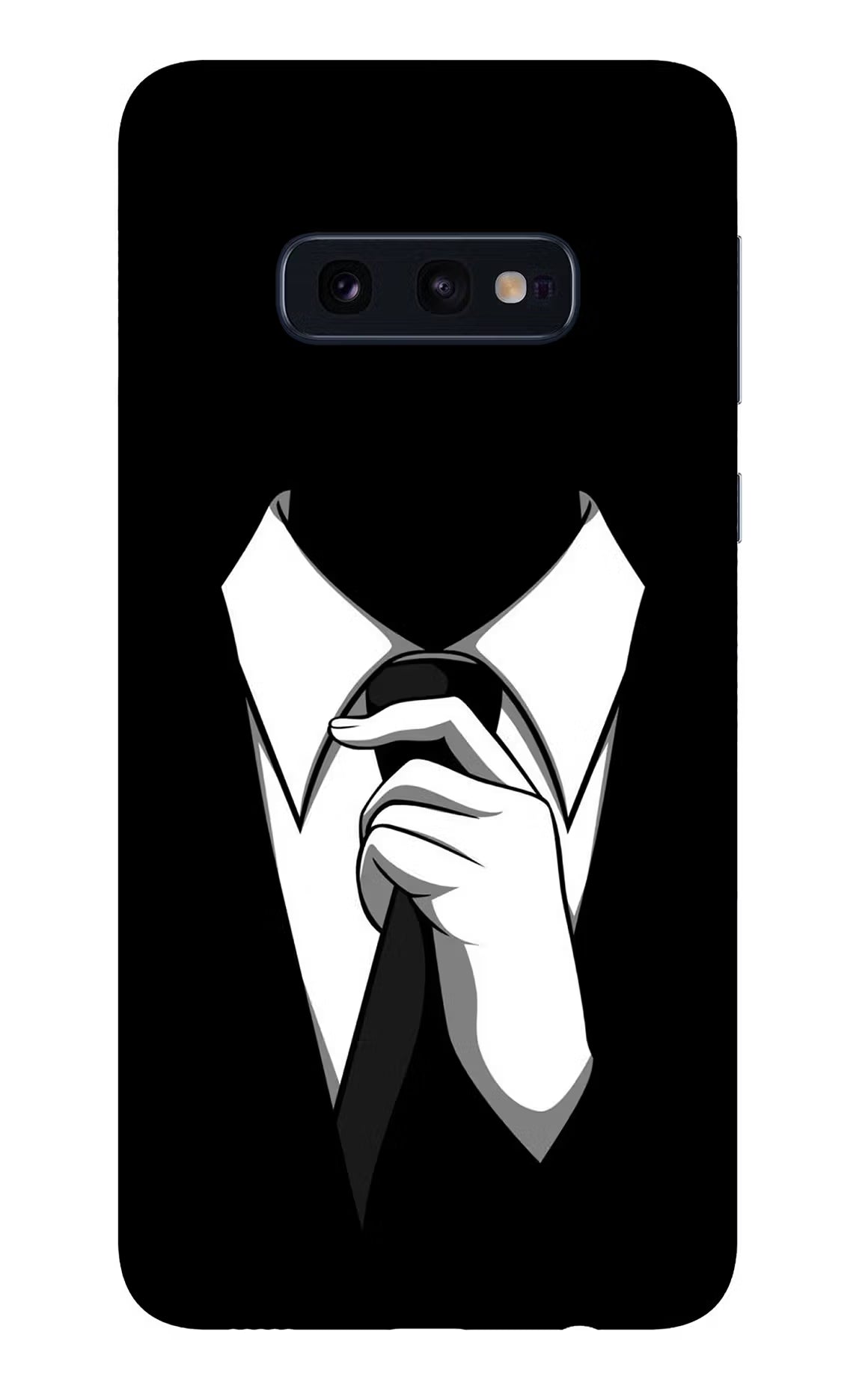 Black Tie Samsung S10E Glass Case Back Cover by Casekaro