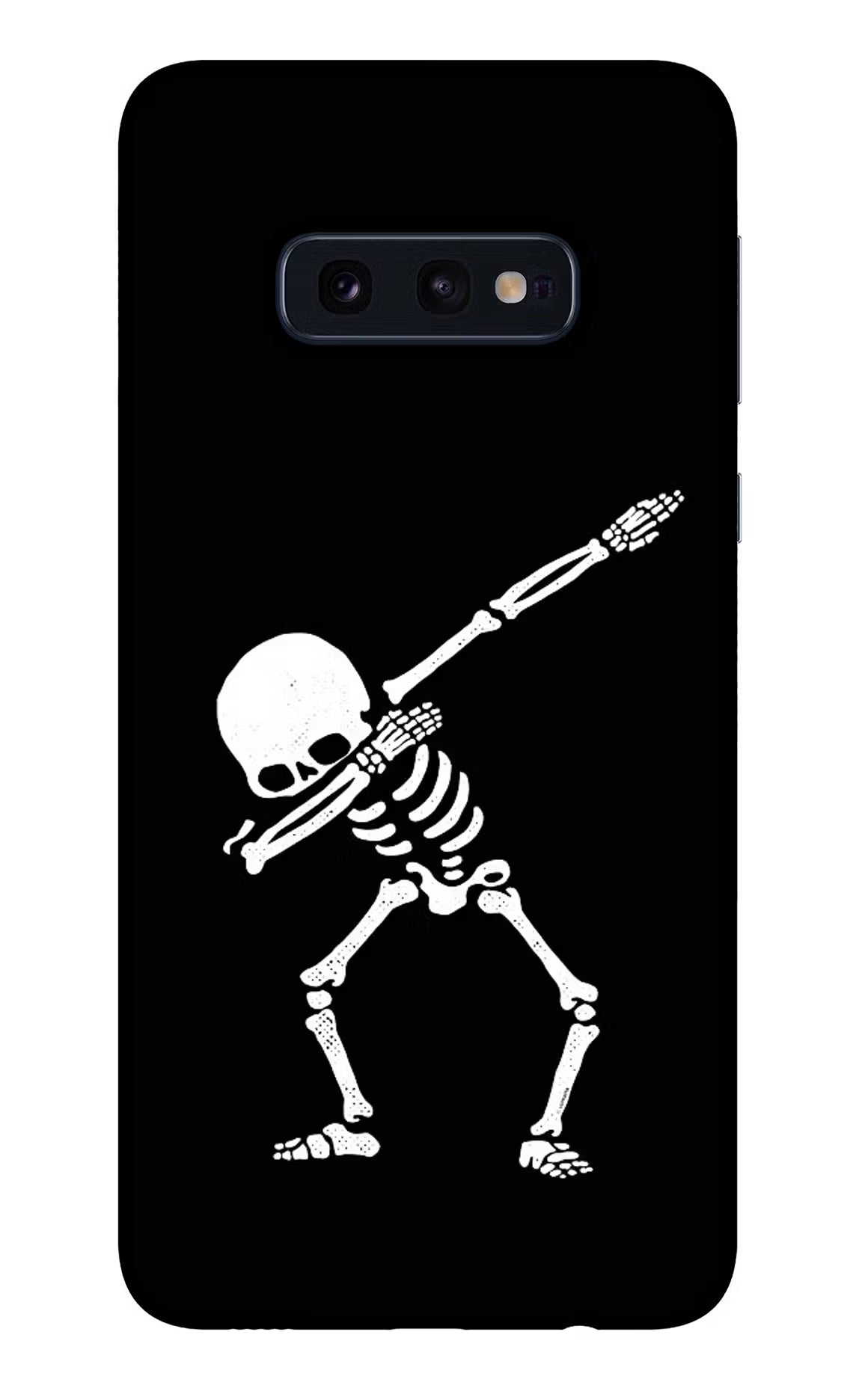 Dabbing Skeleton Art Samsung S10E Glass Case Back Cover by Casekaro