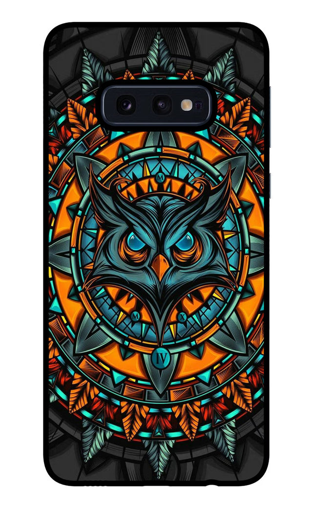 Angry Owl Art Samsung S10E Glass Case Back Cover by Casekaro