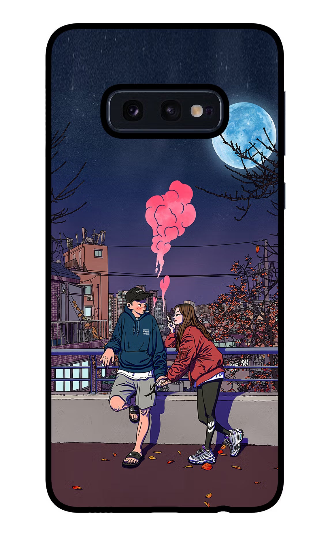 Chilling Couple Samsung S10E Glass Case Back Cover by Casekaro