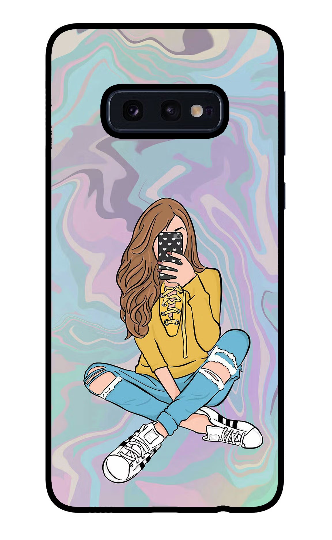 Selfie Girl Samsung S10E Glass Case