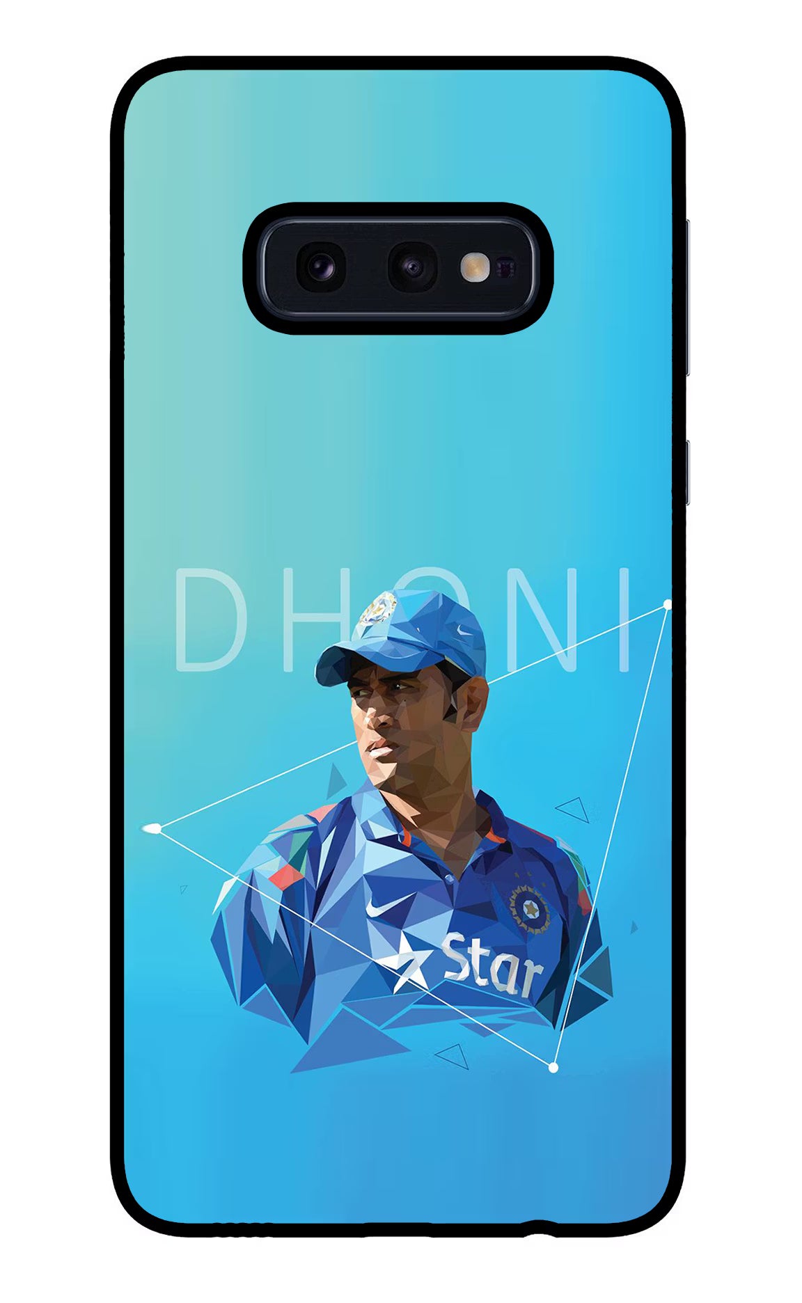 Dhoni Artwork Samsung S10E Glass Case Back Cover by Casekaro