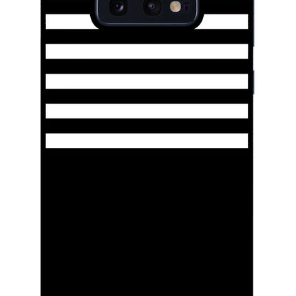 Black and White Print Samsung S10E Glass Case Back Cover by Casekaro